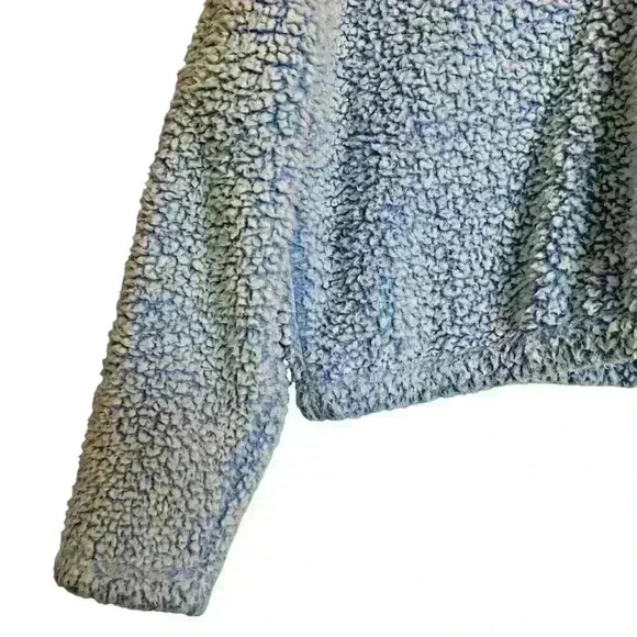 Pac Sun Sz L Simone Sherpa Henley Cropped Cozy Comfy - Picture 11 of 15